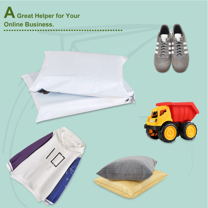 SJPACK 10x13-inch Poly Mailers 200pcs 2.5 Mil Envelopes Bags With Self-sealing Strip White Poly Bags - Image 4